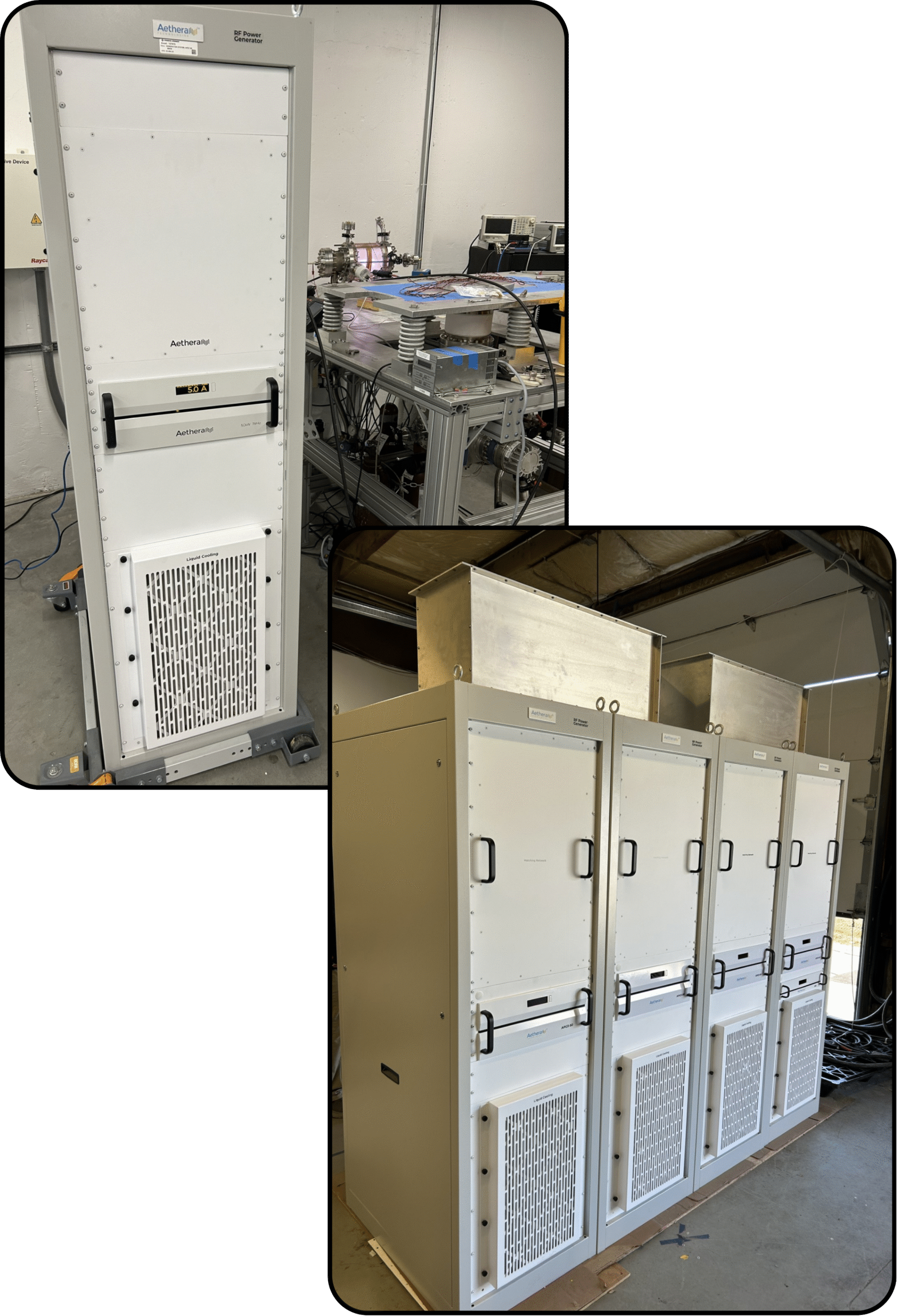 Aethera generator used for creating plasma. 200kW combined generator system.